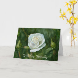 Vit ros i ett Garden Art Sympathy Card Kort