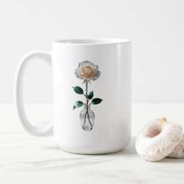 VIT ROS i VAS Kaffemugg