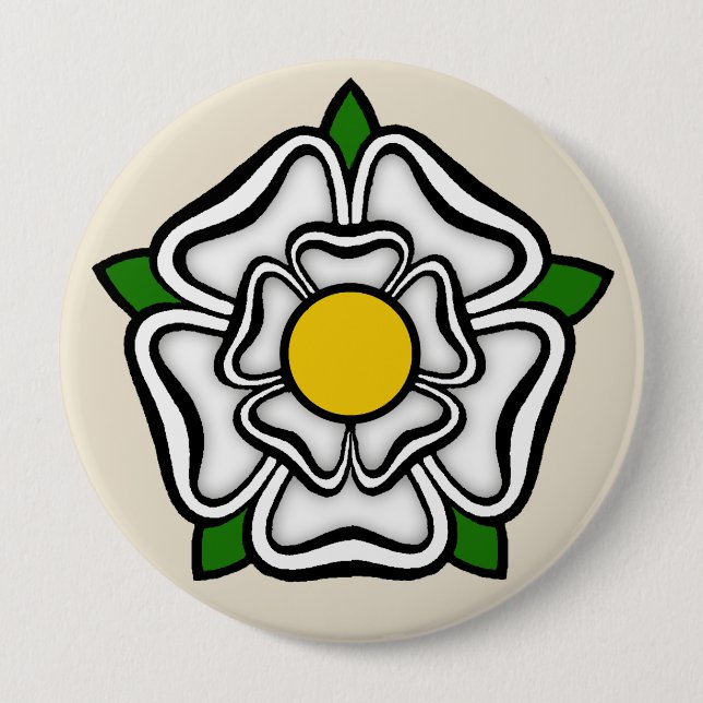 vit ros i York, Englands emblem of Royalty Knapp (Framsida)