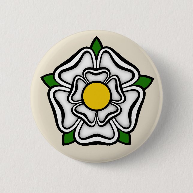vit ros i York, Englands emblem of Royalty Knapp (Framsida)
