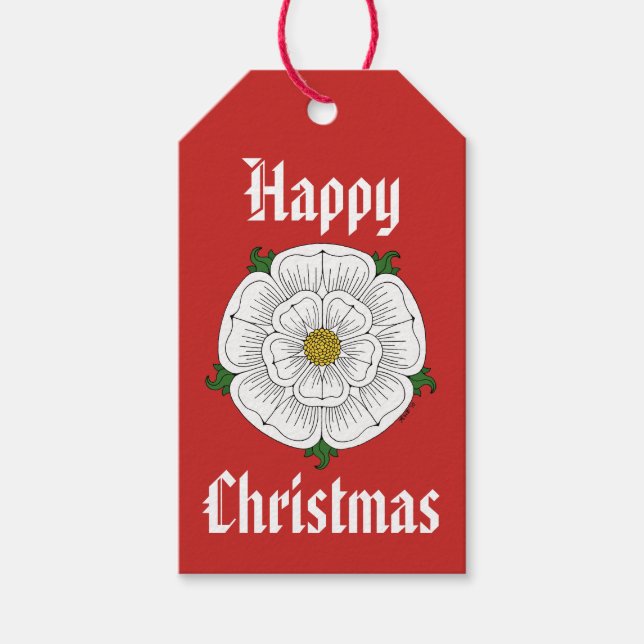 Vit ros i York Presentetikett (Framsidan)