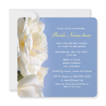 vit ros inbjudningskort för möhippa