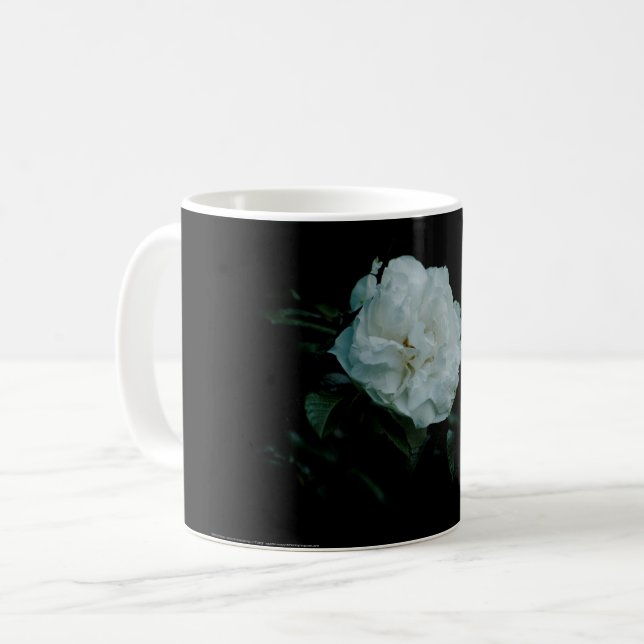 Vit ros kaffemugg (Framsida vänster)