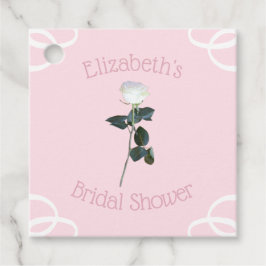 Vit Ros Kronblad Rosa Bröllopsdusch Gåvor Etiketter