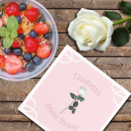 Vit Ros Kronblad Rosa Bröllopsdusch Pappersservett