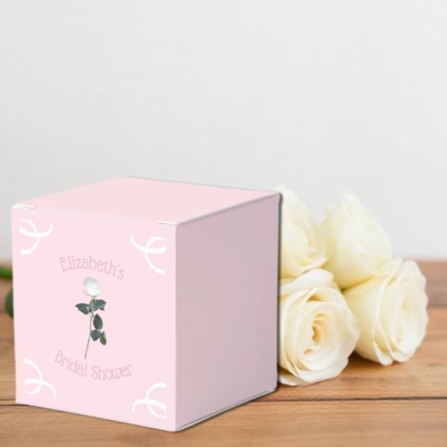Vit Ros Kronblad Rosa Bröllopsdusch Presentaskar (Skapare uppladdad)