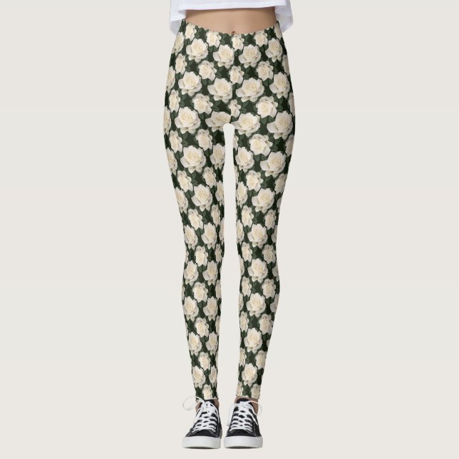 Vit ros leggings (Framsida)