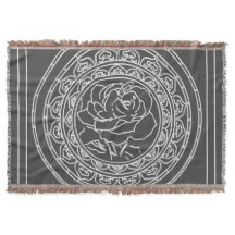 Vit ros Mandala - Throw Blanket