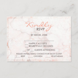 Vit ros Marble Menu Choice OSA kort