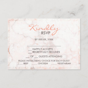 Vit ros Marble Menu Choice OSA kort