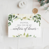 Vit ros Matron of Honor Frieri kort