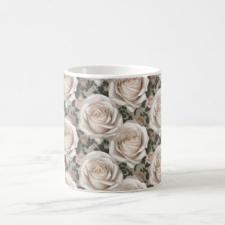 Vit ros med liten Vintage Kaffemugg