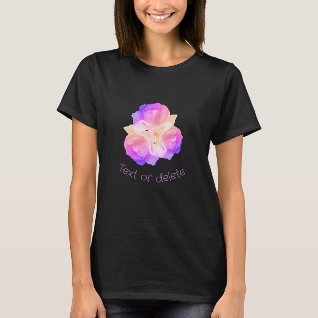 Vit ros med Raindrops Bouquet-Personlig T Shirt (Framsida)