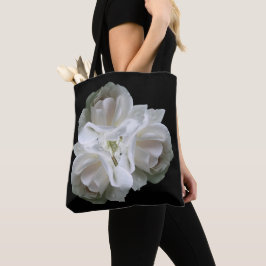 Vit ros med regndroppar Bouquet Tygkasse