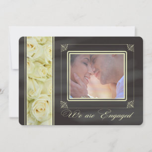 vit ros-meddelande om fotoförlovning meddelande