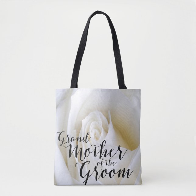 Vit ros mormor från Groom Canvas Tote Bag Tygkasse (Framsida)