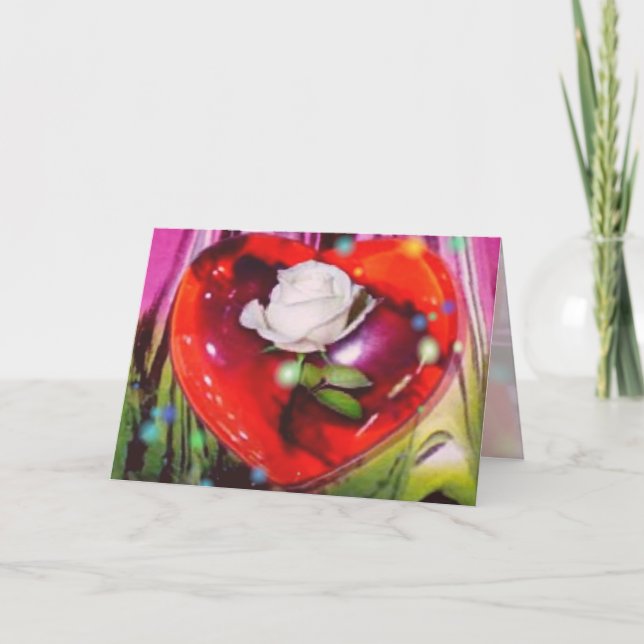 Vit ros - Mors dag-kort Kort (Framsida)