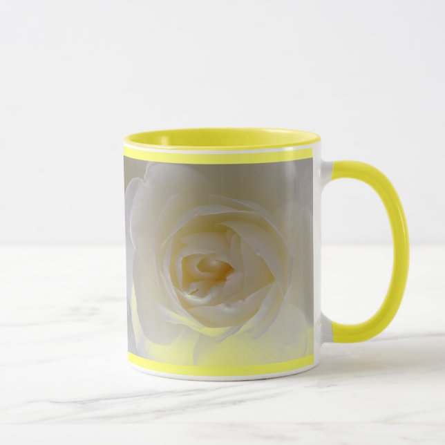 Vit ros-Mugg-kaffet Kopp-vackra Ro-dekretet Mugg (Höger)