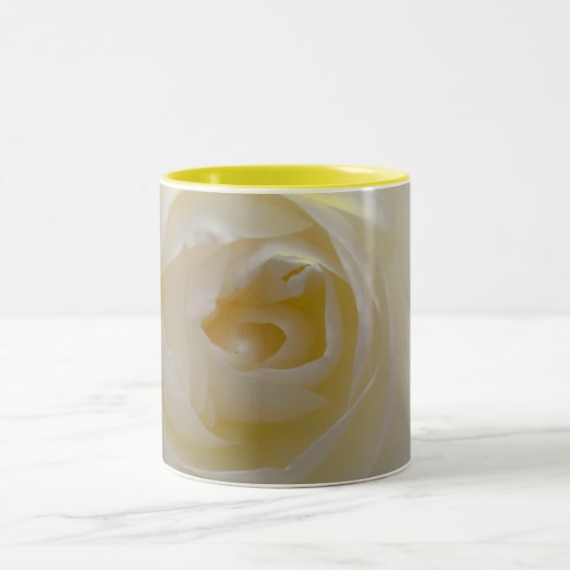 Vit ros-Mugg-kaffet Kopp-vackra Ro-dekretet Två-Tonad Mugg (Center)
