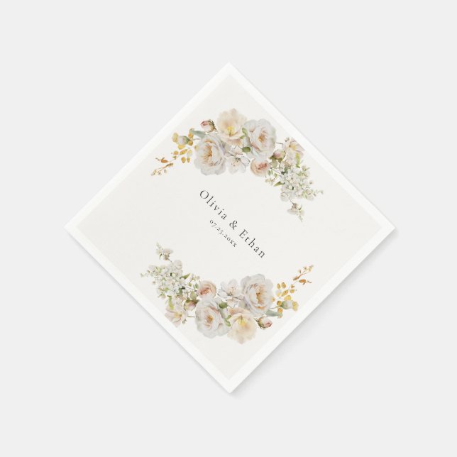 Vit ros och baby utandningservetter pappersservett (Hörn)