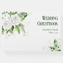 Vit ros och babyns utandning Bröllop Gästböcker