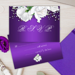 Vit ros och djup Lila OSA Kort