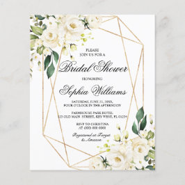 Vit ros och Grönt Inbjudningskort för möhippan