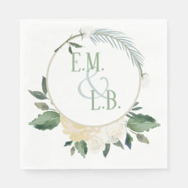 Vit ros och Guld Boho Pappersservett