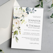 Vit ros och Hydrangeas Elegant Blommigt Bröllop