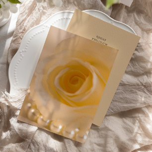 Vit ros och Pearls Bröllop Inbjudningar