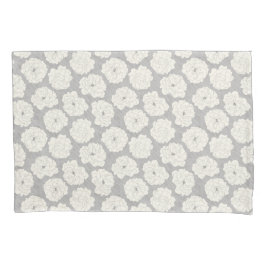 Vit ros på lätt Grått - sömlöst mönster.