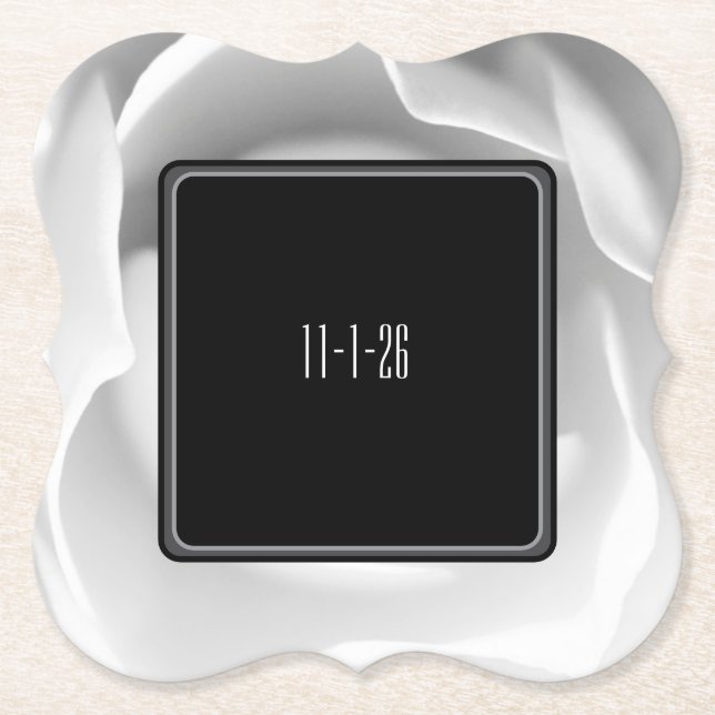 Vit Ros Papper | Elegant Modern Blommig Design Underlägg Papper (Framsida)