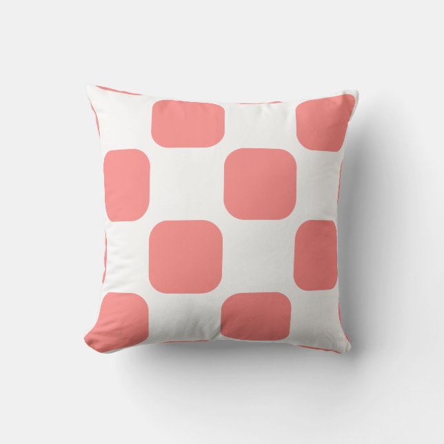 Vit & Ros Pastell Fyrhörningsmönsterdesign Kudde (Framsida)