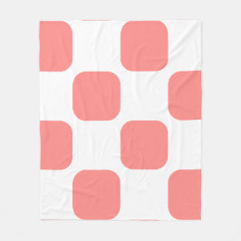 Vit & Ros Pastell Fyrkantig Mönsterdesign Fleecefilt