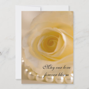 Vit ros Pearl Giftermål / Elopement Notification Meddelande