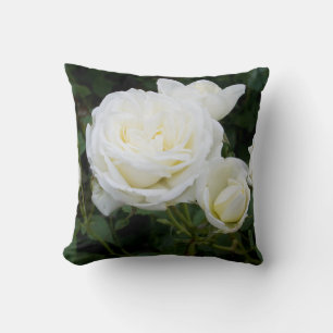 Vit ros Photo Pillow Nature Älskare Gardeners Kudde