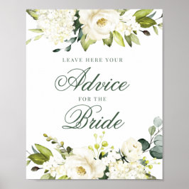 Vit ros-råd för skyltsignalen poster