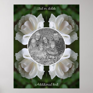 Vit ros Raindrops Ram Skapar ditt eget foto Poster