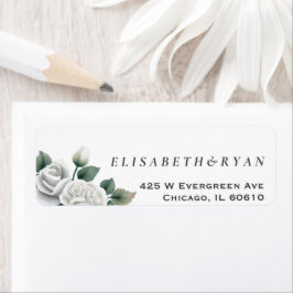 Vit ros-returadressetikett returadress etikett