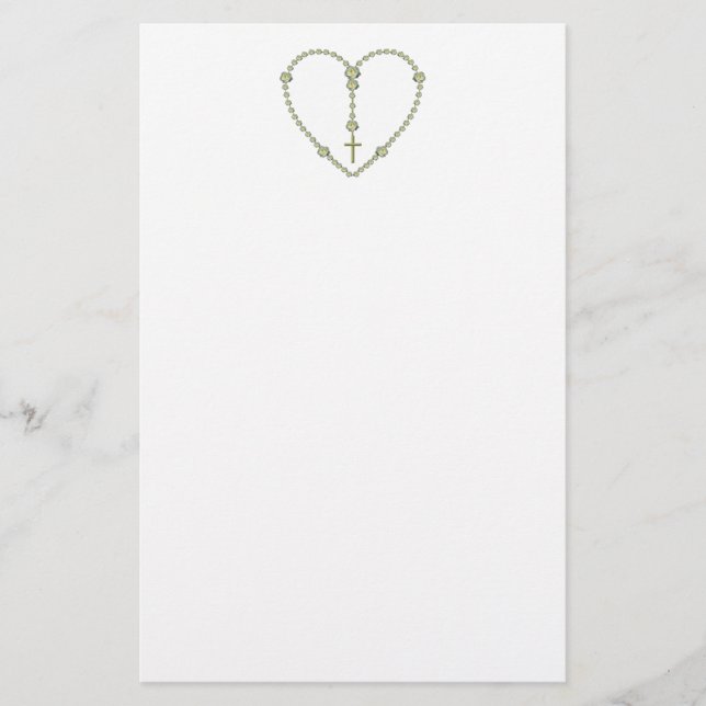 Vit ros Rosary Brevpapper (Framsida)