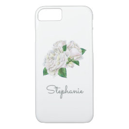 Vit ros Söt Vattenfärg