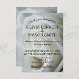 Vit ros texturerat Bröllop-kort Inbjudningar