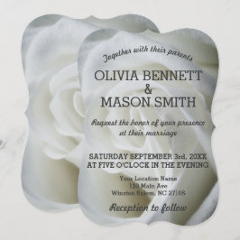 Vit ros texturerat Bröllop-kort Inbjudningar