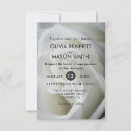 Vit ros texturerat Bröllop-kort Inbjudningar