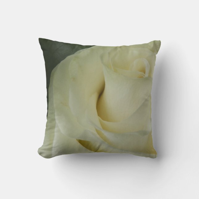 Vit ros Throw Cushion Kudde (Framsida)