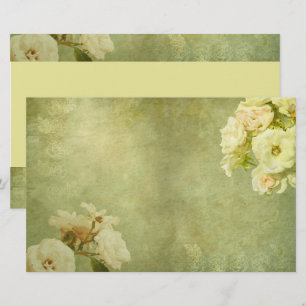 Vit ros Vintage Brevpapper