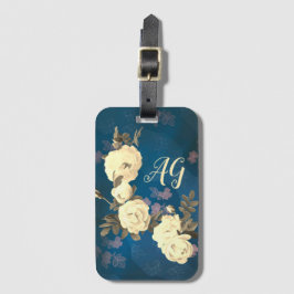 Vit ros Wandegotisk bakgrund Bagagebricka