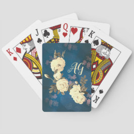 Vit ros Wandegotisk bakgrund Casinokort