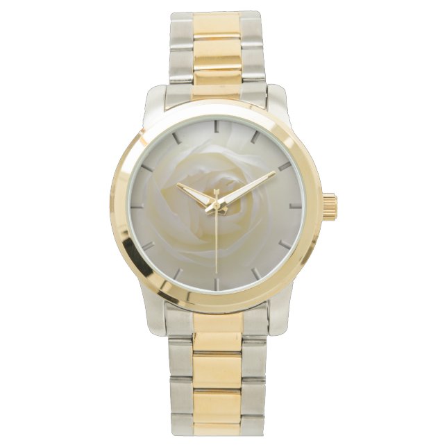 Vit ros Watch Romantic Ro Wrist Watches Armbandsur (Framsida)