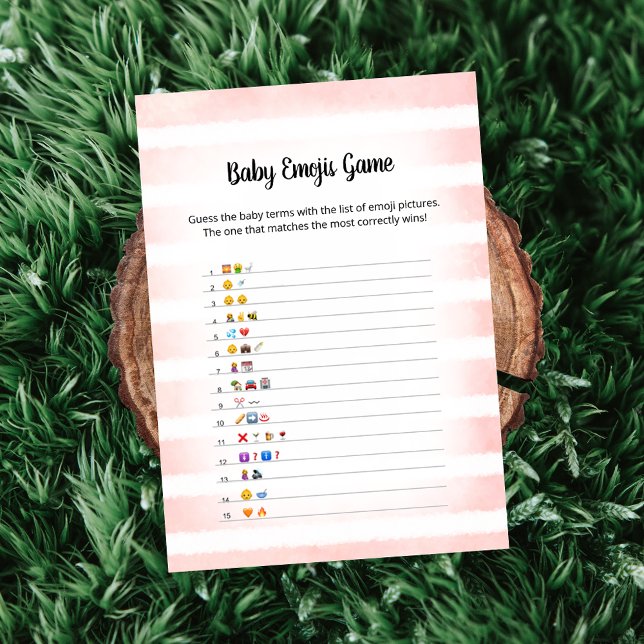 Vit Rosa Baby Emoji Bild Game Card Inbjudningar (Skapare uppladdad)